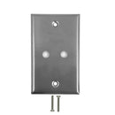 Single Gang - 2x 3/8 inch Hole - Stainless Steel Wall Plate