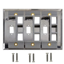 Triple Gang, 3 x ICDB Size Cutout, 6 x Keystone Stainless Steel Wall Plate