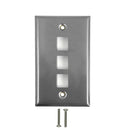 Single Gang, 3 x Keystone Stainless Steel Wall Plate