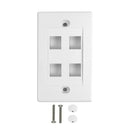 Wall Plate, 4-Port Keystone - White