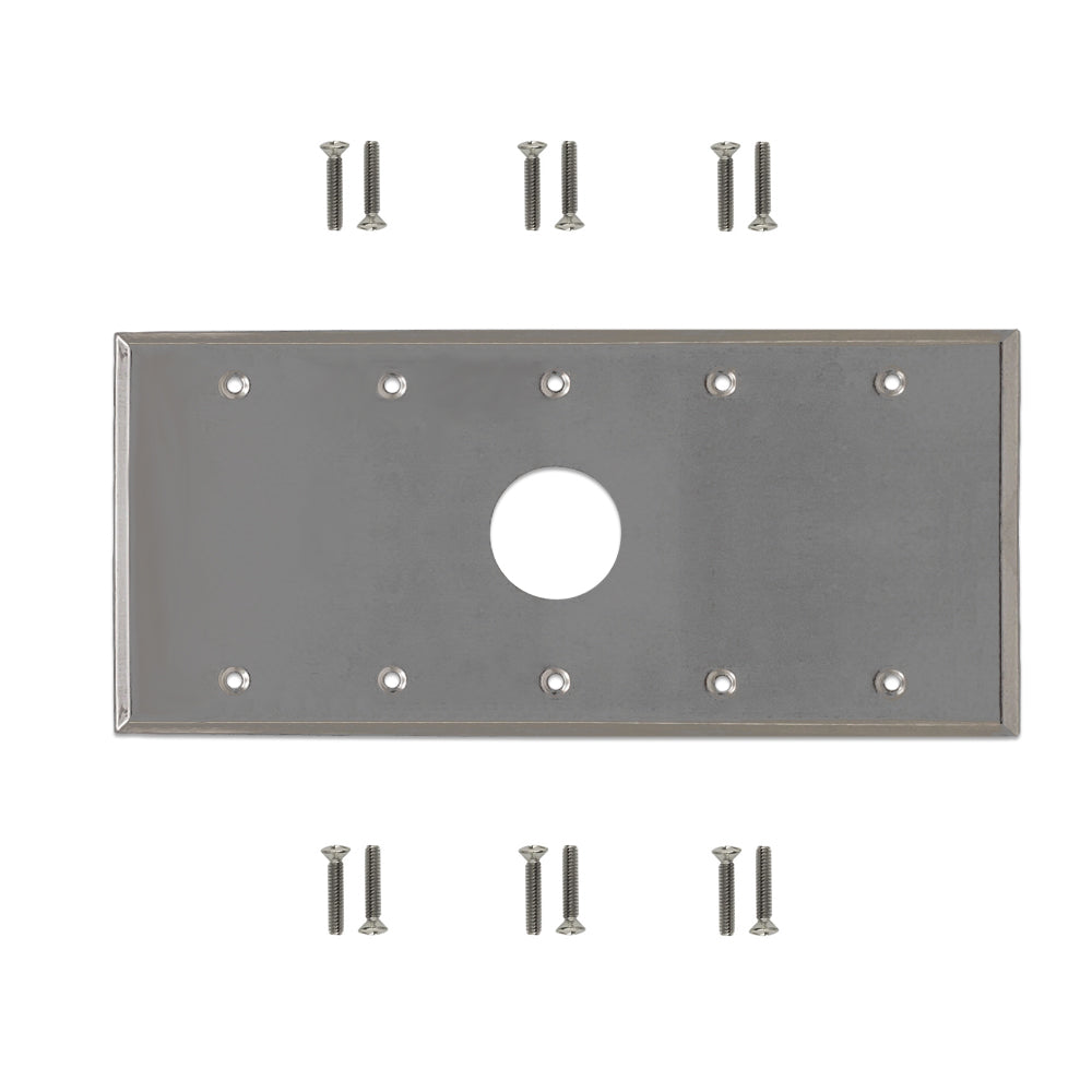 Five Gang - 1x 34.8mm Hole - Stainless Steel Wall Plate