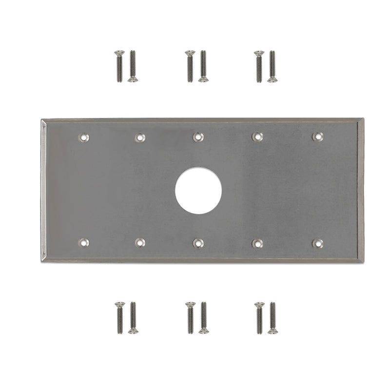 Five Gang, 1 x 34.8mm Hole Stainless Steel Wall Plate