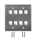 Double Gang - 8x Keystone - Stainless Steel Wall Plate
