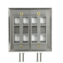 Double Gang - 8x Keystone - Stainless Steel Wall Plate