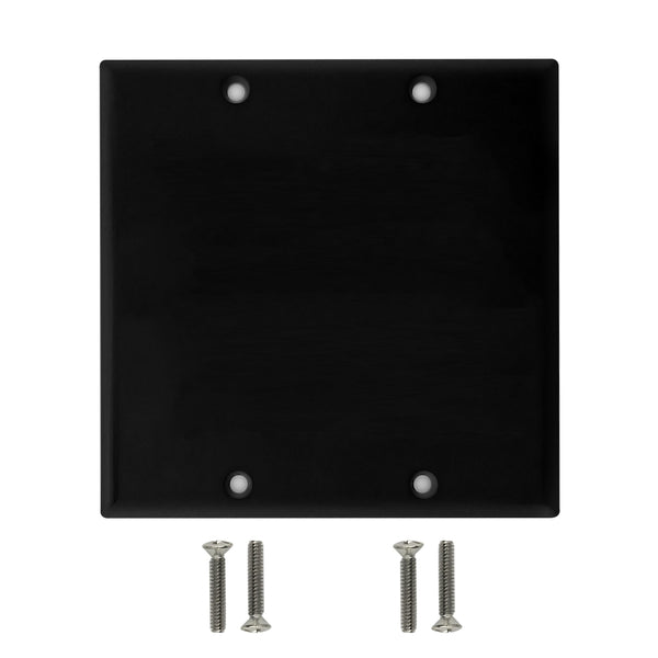 Double Gang Wall Plate, Solid - Black