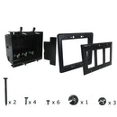 Recessed Box, Triple Gang - Enclosed Back for A/V or Power - Black