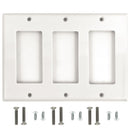 Decora Triple Gang Wall Plate - White