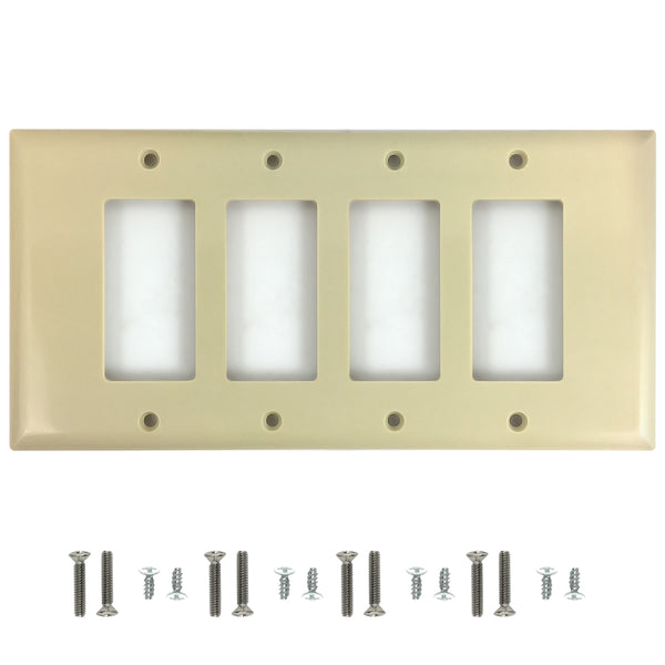 Decora Four Gang Wall Plate - Ivory