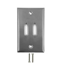 Single Gang - 2x DVI Cutout - Stainless Steel Wall Plate