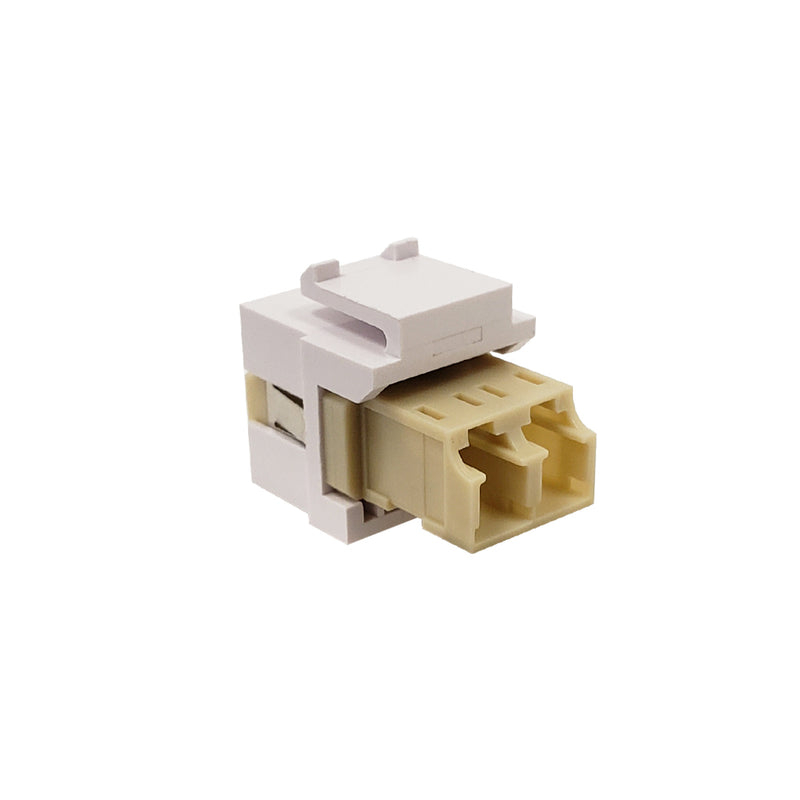 White Keystone Insert Module LC/LC Keystone Wall Plate Insert White- Multimode 62.5u Duplex - Beige