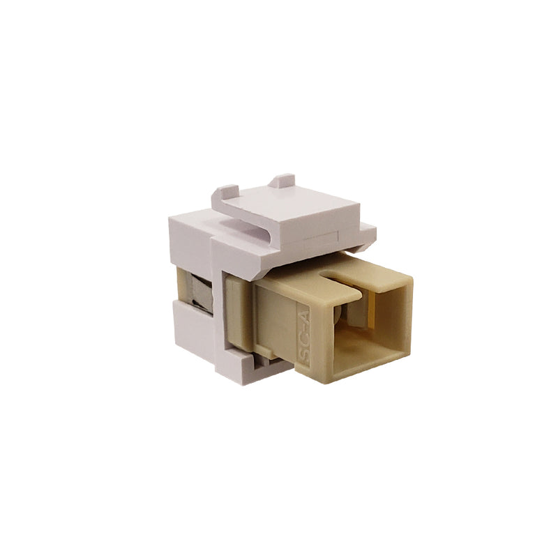 SC/SC Keystone Wall Plate Insert White Multimode 62.5u Simplex - Beige