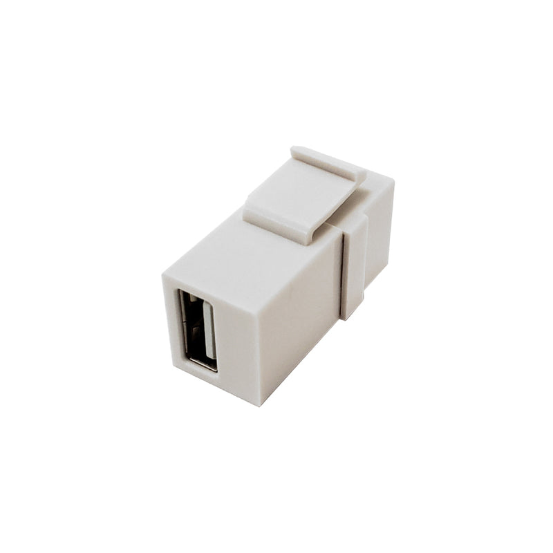 USB A/A Keystone Wall Plate Insert - White