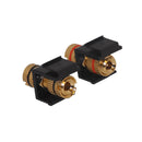 Banana Clip Female/Female Keystone wall plate Insert (Pair, Black/Red), Gold Plated - Black