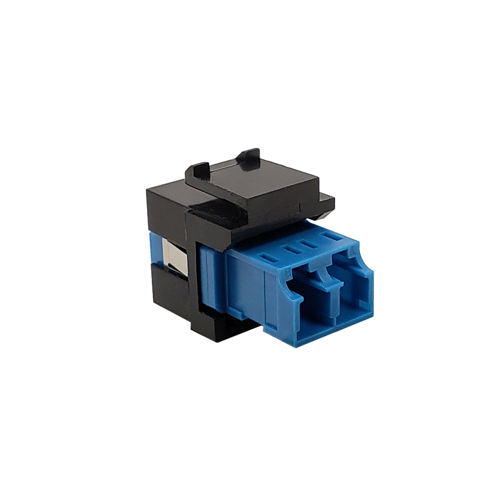 Lc50 Insert LC/LC Keystone Wall Plate Insert Black- Singlemode UPC Duplex - Blue