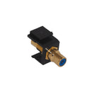 RCA Female/Female Keystone Wall Plate Insert Black, Gold Plated - Blue