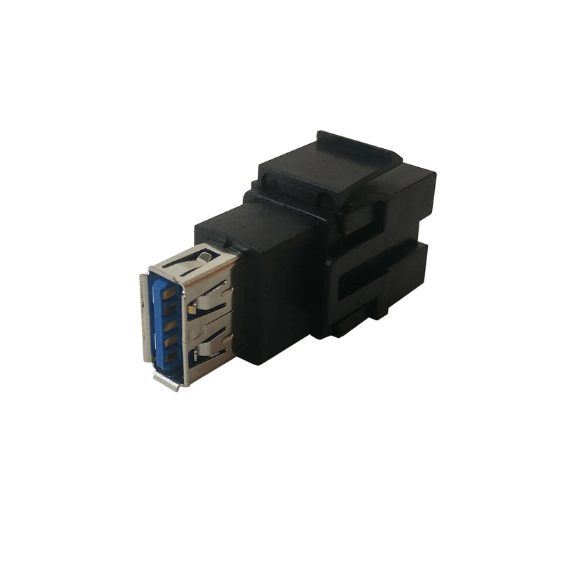 USB A/A Keystone Wall Plate Insert 3.0 - Black