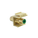 RCA Female/Female Keystone Wall Plate Insert Ivory, Gold Plated - Green