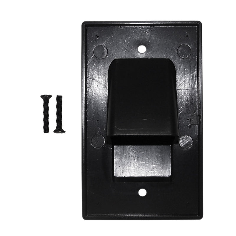 Cable Pass-through Wall Plate, Single Gang - Black
