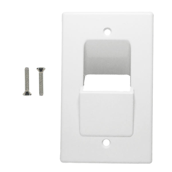 Cable Pass-through Wall Plate, Single Gang - White