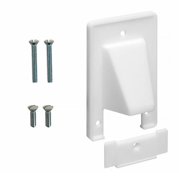 Cable Pass-through Wall Plate, Removable Bottom, Single Gang - White