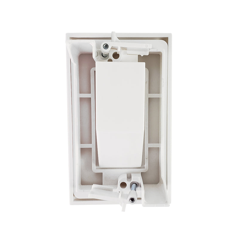 Cable Pass-Through Plate with built-in Wall Clip Single Gang - White