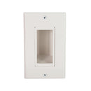 Cable Pass-Through Wall Plate with built-in Wall Clip - Side Exit - Single Gang - White