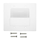 Cable Pass-through Wall Plate, Double Gang - White