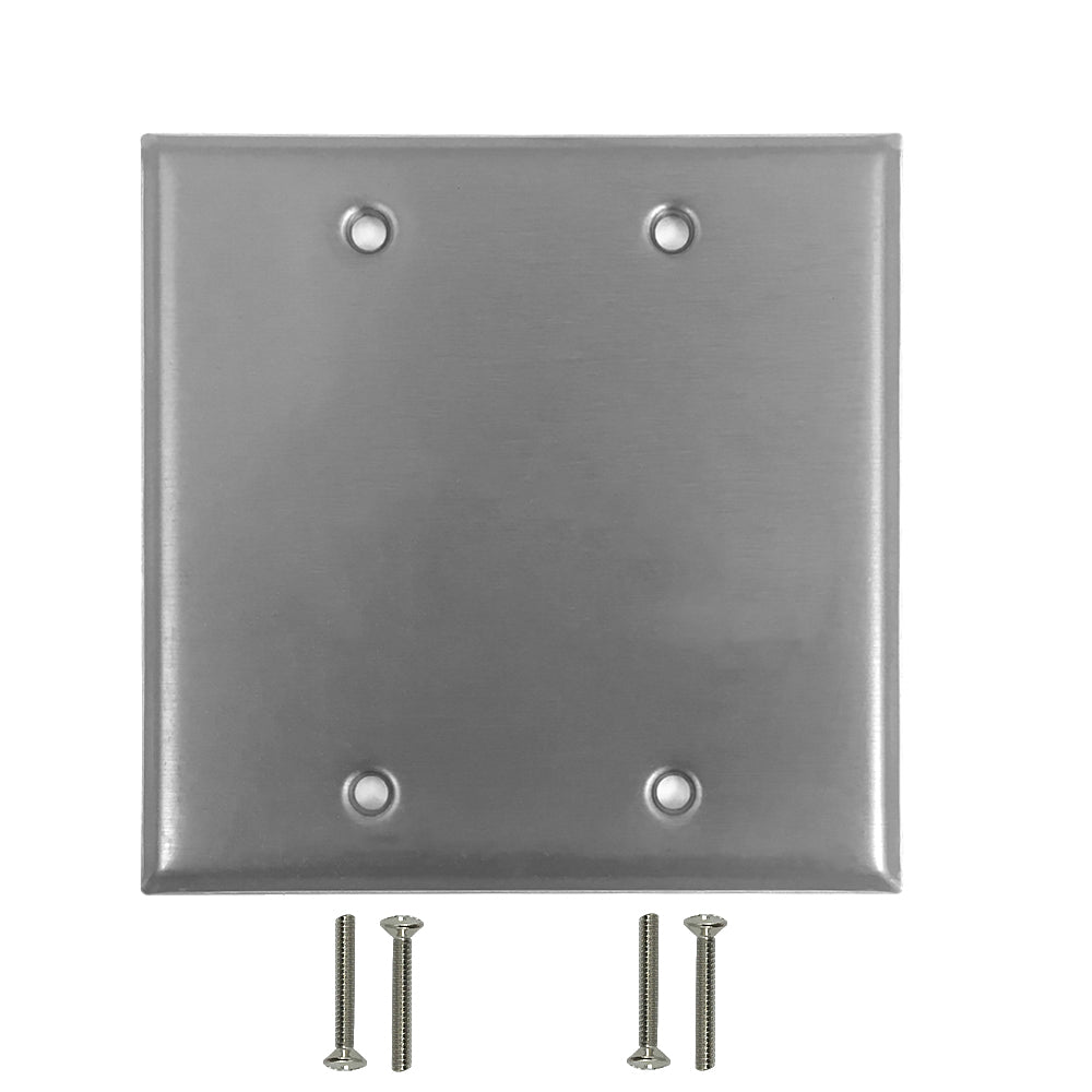 Double Gang - Blank - Stainless Steel Wall Plate