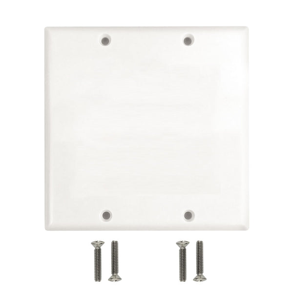 Double Gang Wall Plate, Solid - White