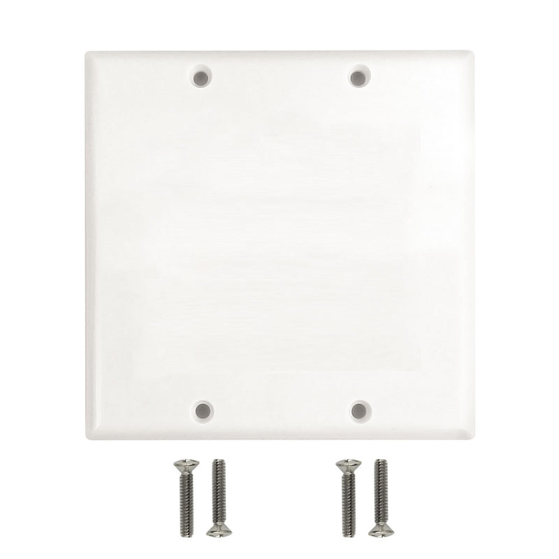 Double Gang Wall Plate, Solid - White