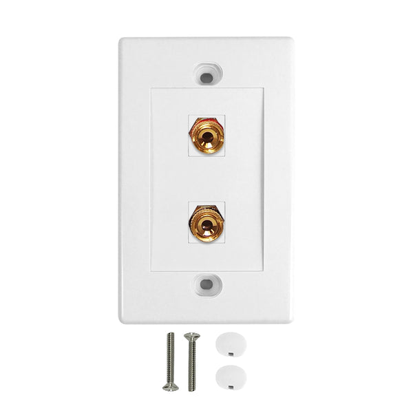 1 Pair Banana Clip Wall Plate Kit - White