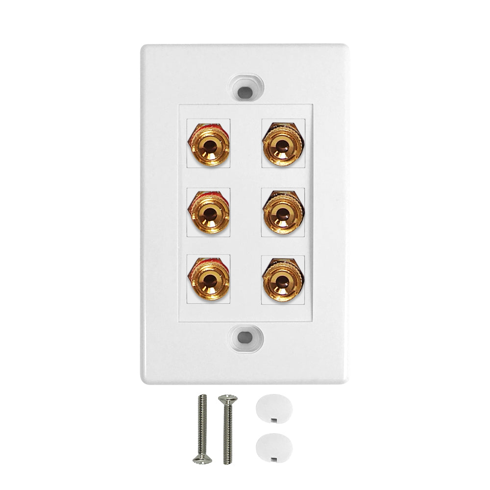 3 Pair Banana Clip Wall Plate Kit - White