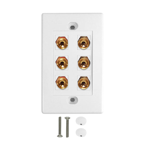 3 Pair Banana Clip Wall Plate Kit - White