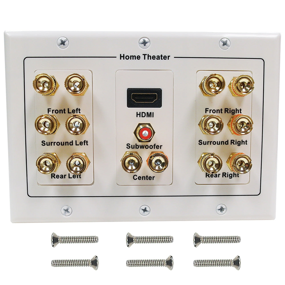 7.1 Surround Sound + HDMI Wall Plate Kit, Decora White