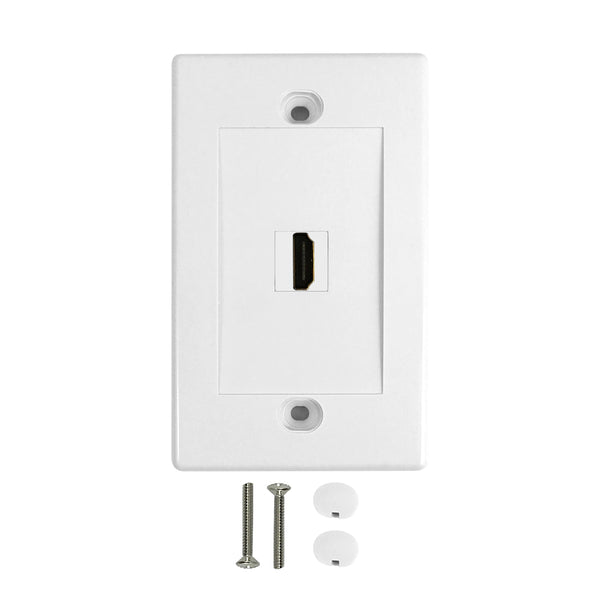 1-Port HDMI Wall Plate Kit - White