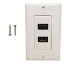 2-Port HDMI Wall Plate Kit Decora White
