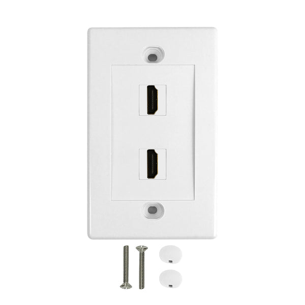 2-Port HDMI Wall Plate Kit - White