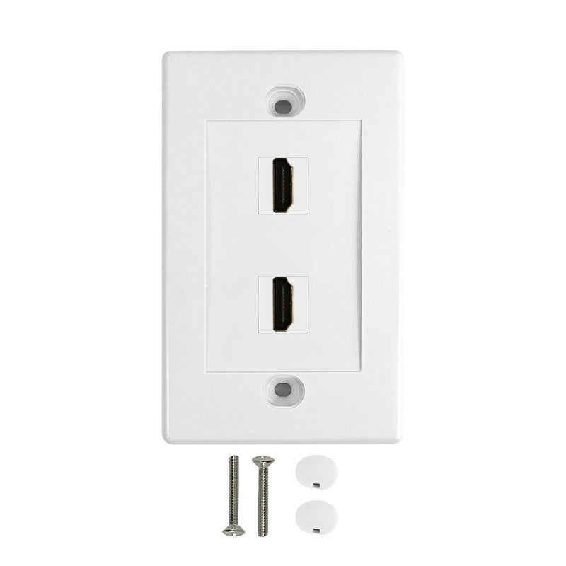 2-Port HDMI Wall Plate Kit - White