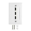 3-Port HDMI Wall Plate Kit - White