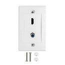 1-Port HDMI + 1-Port Digi-Coax Wall Plate Kit - White