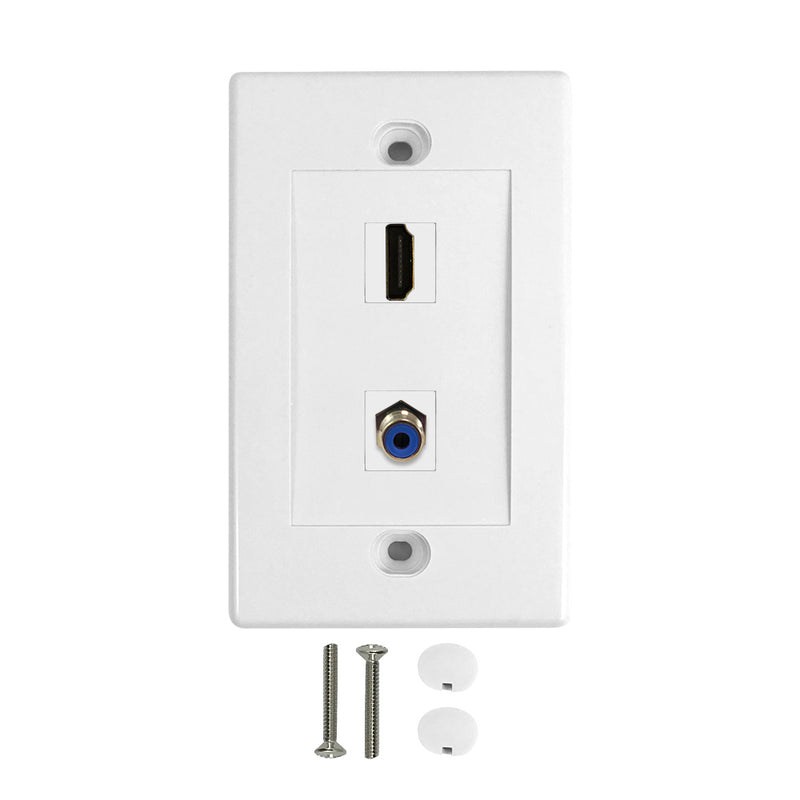 HDMI + 1-Port Digi-Coax Wall Plate Kit - White