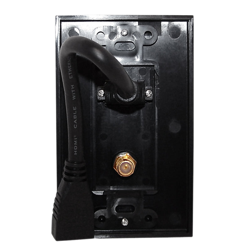 Riteav – Piastra A Muro Con Presa Da 15A E 1 Porta HDMI – Colore Grigio/nero, Per Installazione In Scatola Da Parete