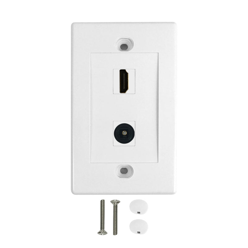 HDMI + 1-Port Toslink Wall Plate Kit - White