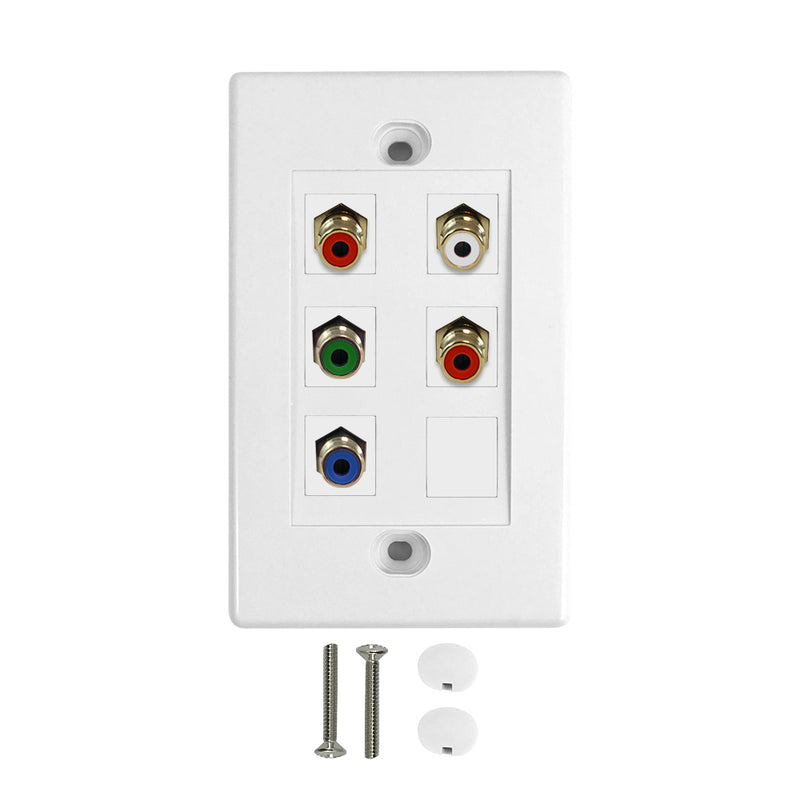 Component + Left/Right Audio Wall Plate Kit - White