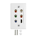 Component + HDMI + Left/Right Audio Wall Plate Kit - White