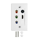 Component + HDMI + Toslink Wall Plate Kit - White