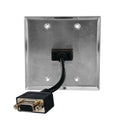 VGA Double Gang Wall Plate Kit - Stainless Steel