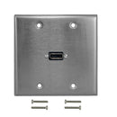 DisplayPort Double Gang Wall Plate Kit - Stainless Steel