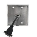 DisplayPort Double Gang Wall Plate Kit - Stainless Steel