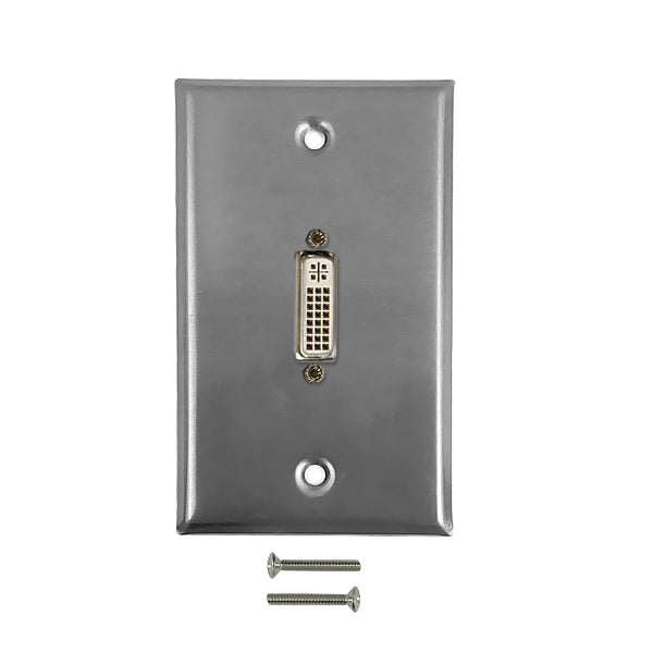 1-Port DVI Wall Plate Kit - Stainless Steel